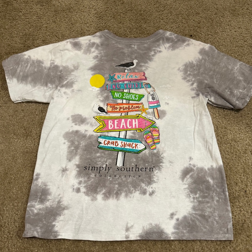 Simply Southern Tie Dye Grey T-Shirt Girls